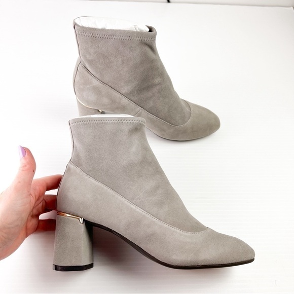 Cole Haan Ankle Boots womens 6.5 Laree Stretch Suede Grey Booties - Picture 6 of 11